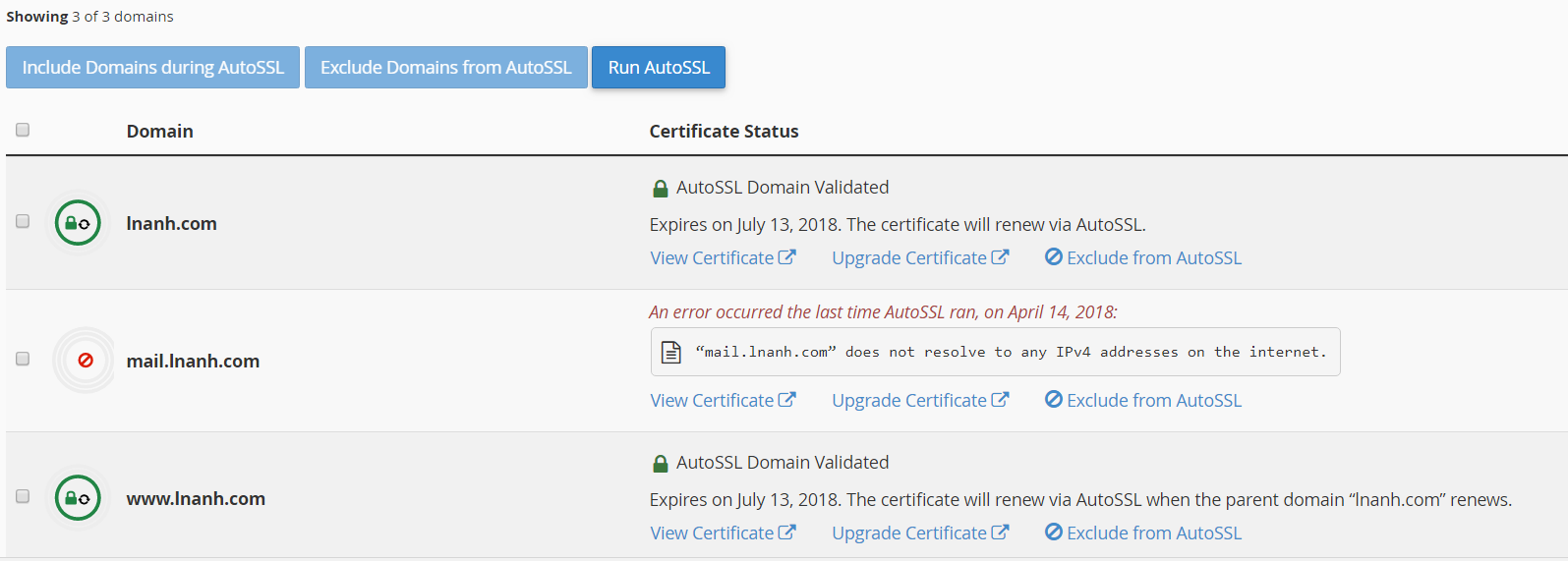 Run auto SSL