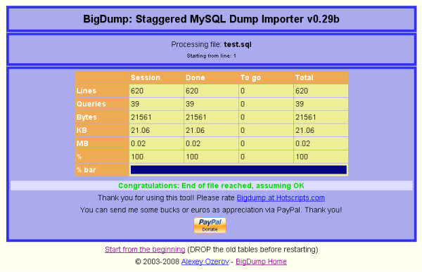 Big Dump Successfully