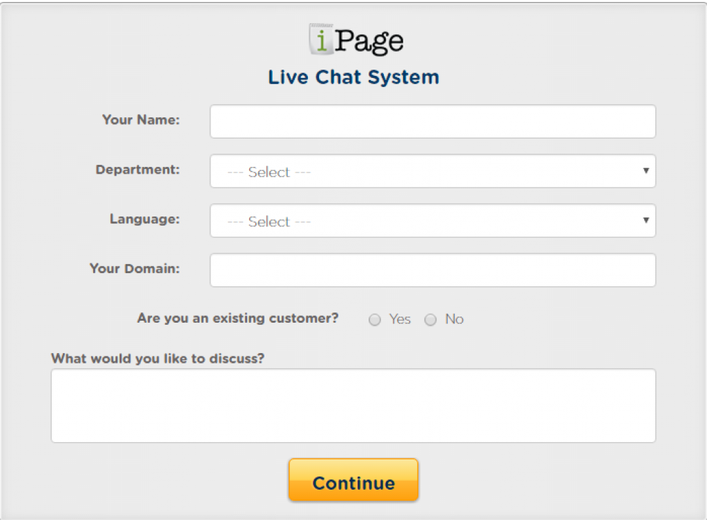 iPage Live chat system