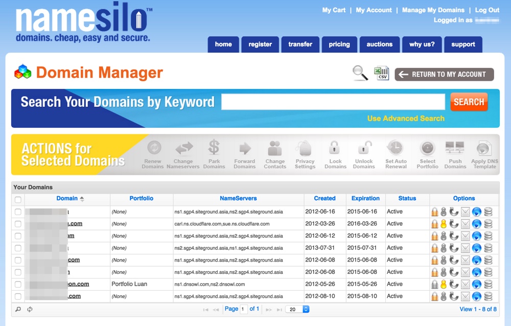 NameSilo-Domain-management