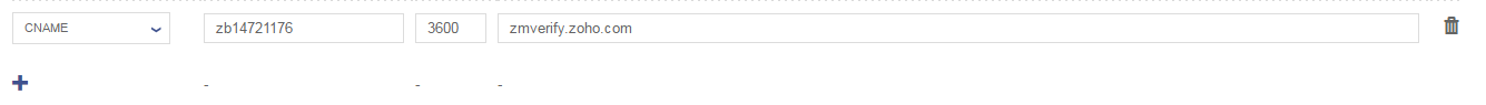zoho verify cname